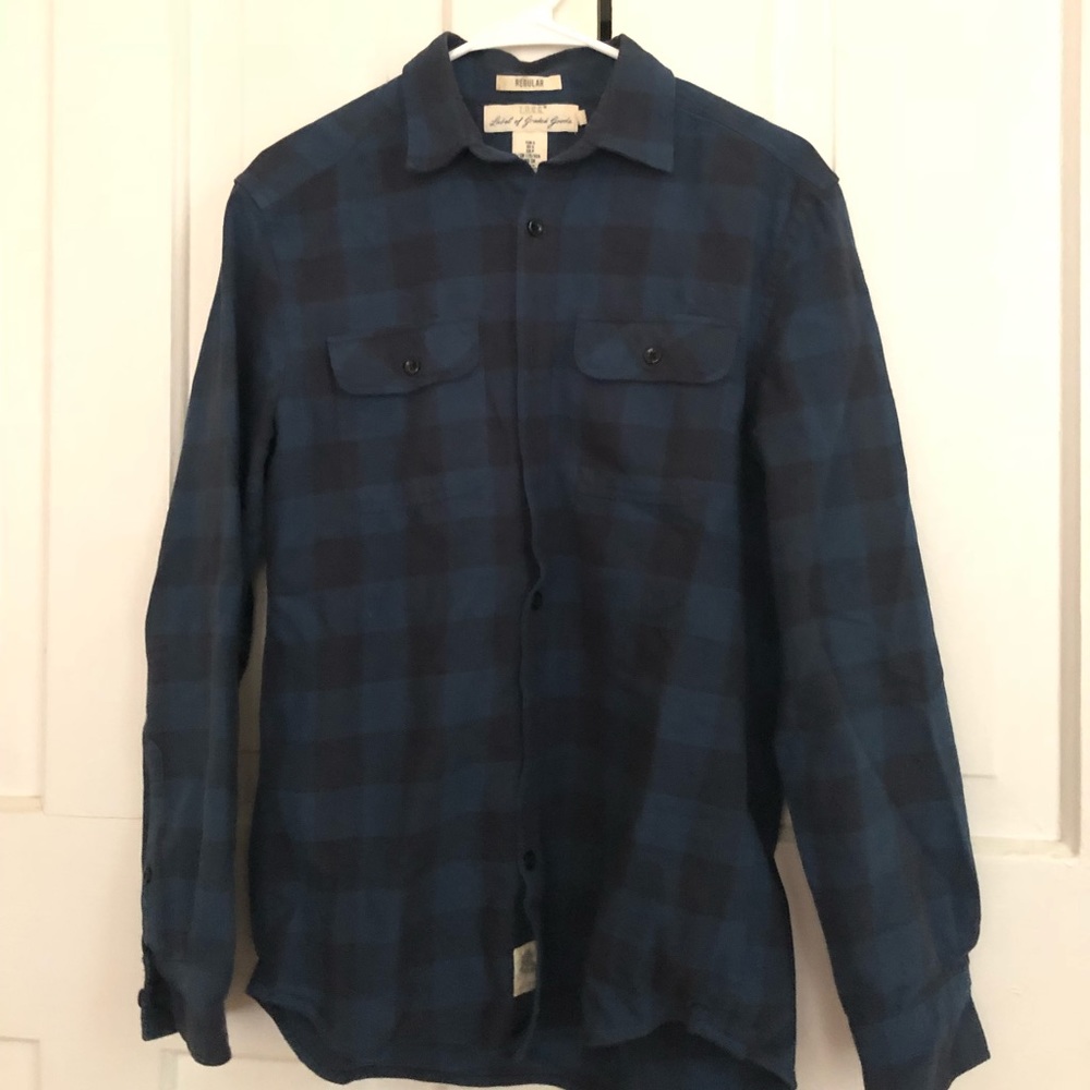 HM black royal blue flannel